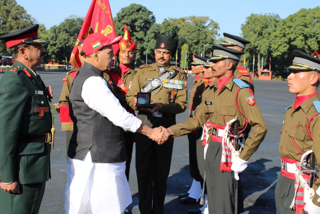 Rajnath Singh reviews passing out parade at IMA